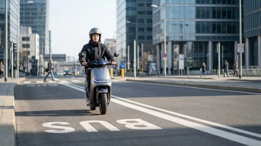 peut-on rouler sur les voies de bus avec un scooter électrique ?