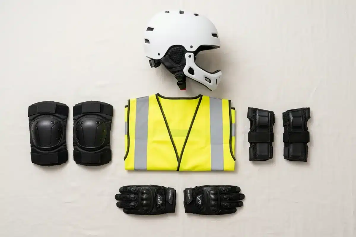 Équipement de sécurité en gyroroue Casque, gilet, gants et protections pour la pratique de la gyroroue