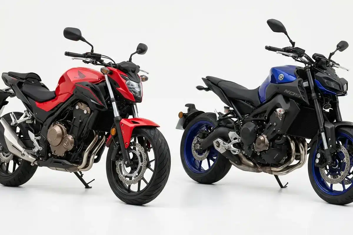 Comparaison moto native A2 et moto bridée Comparaison entre une moto native A2 légère et une moto bridée plus massive pour le permis A2